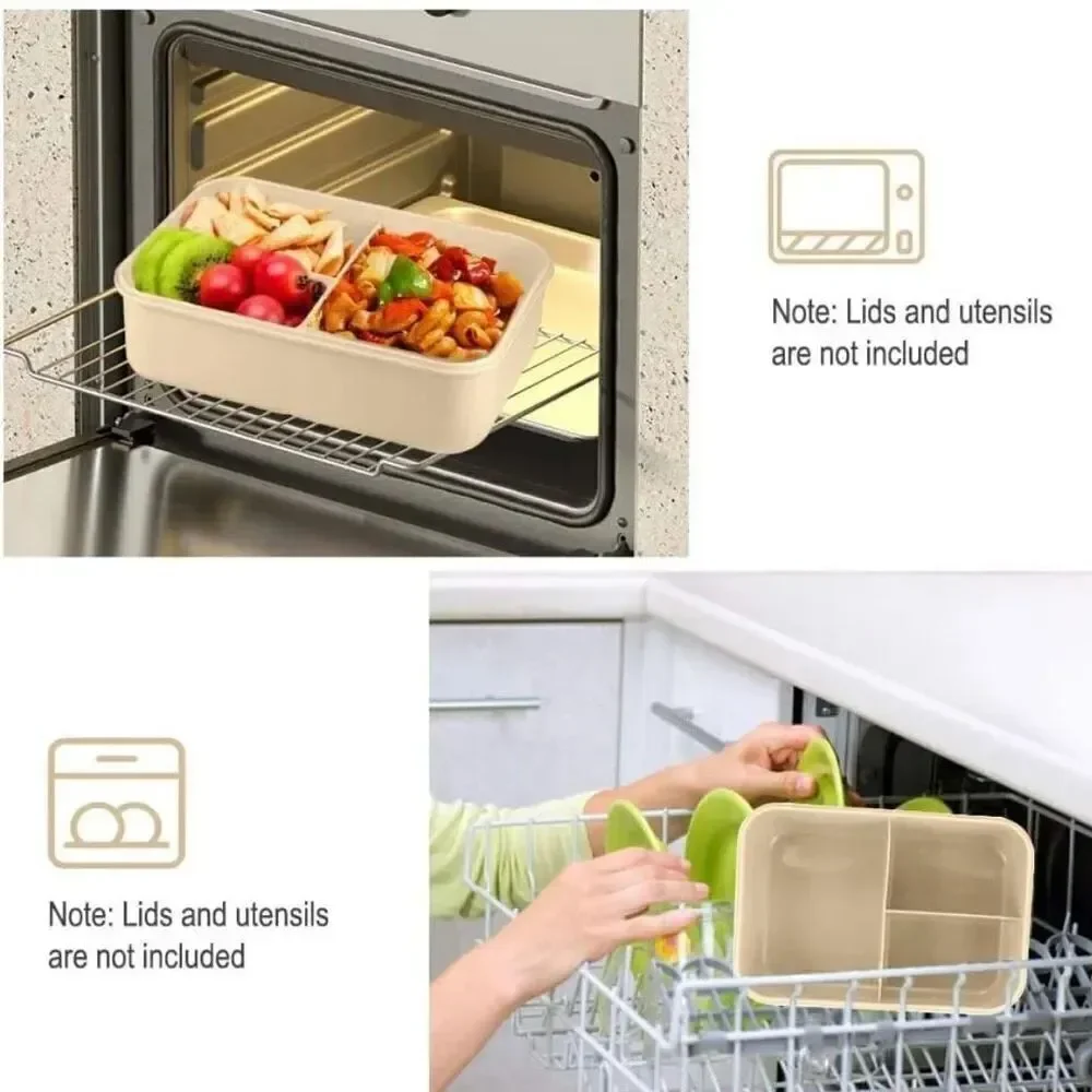 Bento Box Lunch Containers, LeakProof Lunch Box with Utensils BPA Free Tan